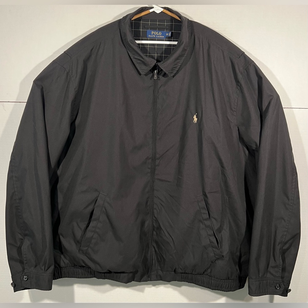 Polo by Ralph Lauren Black Bomber Jacket with Embroidered Pony